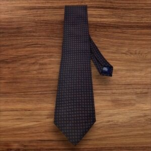 Vintage Polo by Ralph Lauren Men's Necktie Navy Blue Geometric Pattern‎ Classic